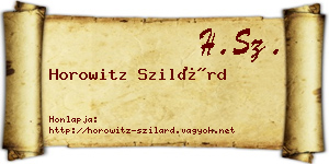 Horowitz Szilárd névjegykártya